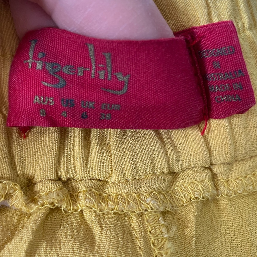 TIGERLILY MIDI SKIRT S8 sunflower yellow, front split. - Picture 2 of 7